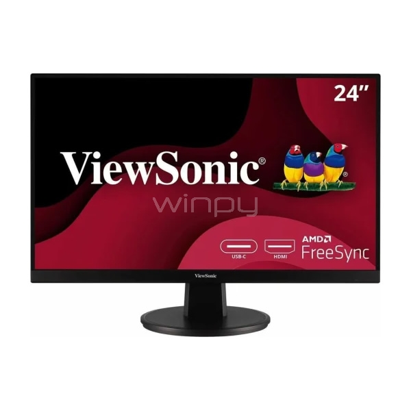 Monitor Viewsonic VA2447-MHU de 24“ (MVA, Full HD, 75Hz, HDMI/USB-C, FreeSync, Vesa)