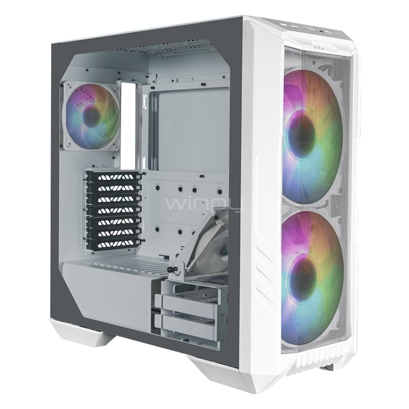 Gabinete Gamer Cooler Master HAF 500 White (ATX, Vidrio Templado, ARGB, 4 Ventiladores, White)