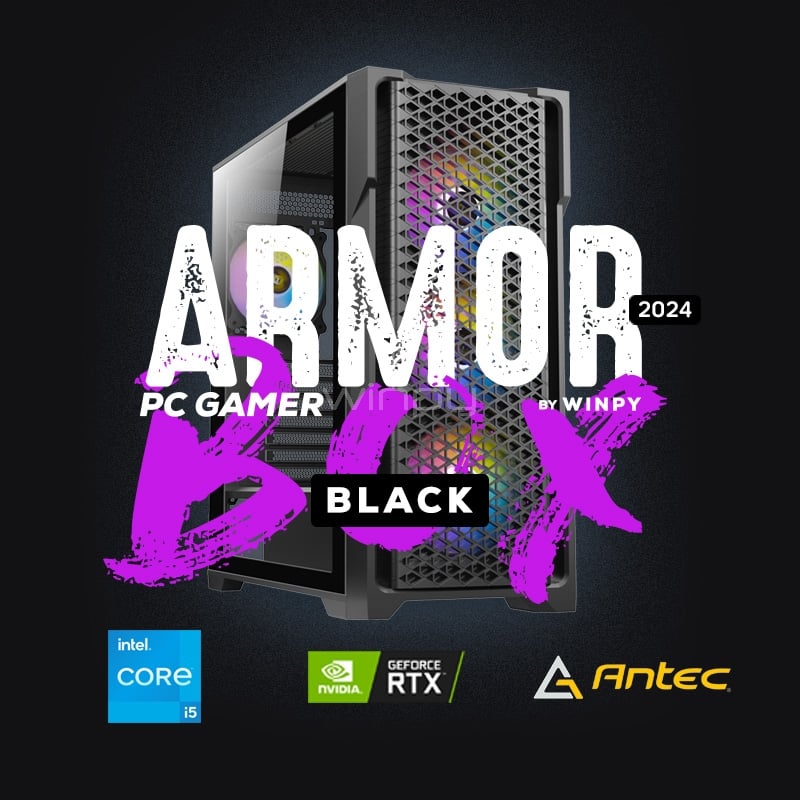 Computador Gamer Armor Box Black 2024 (i5-12400F, RTX 4060, 16GB DDR4, 1TB NVMe, FreeDOS)
