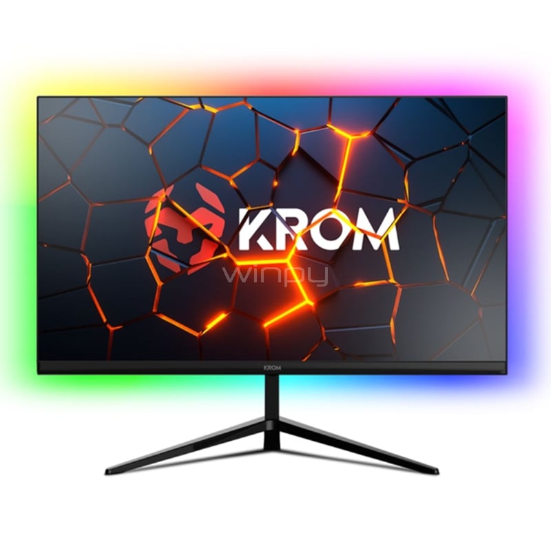 Monitor Gamer Krom Kertz RGB de 24“ (VA, Full HD, 1ms, 200Hz, D-Port+HDMI, Freesync, Vesa)