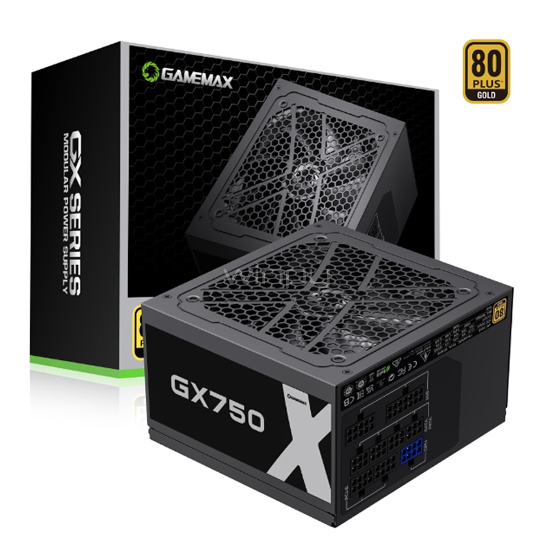 Fuente de Poder Gamemax GX-750 (Full Modular, Certificada 80+ Gold, ATX)