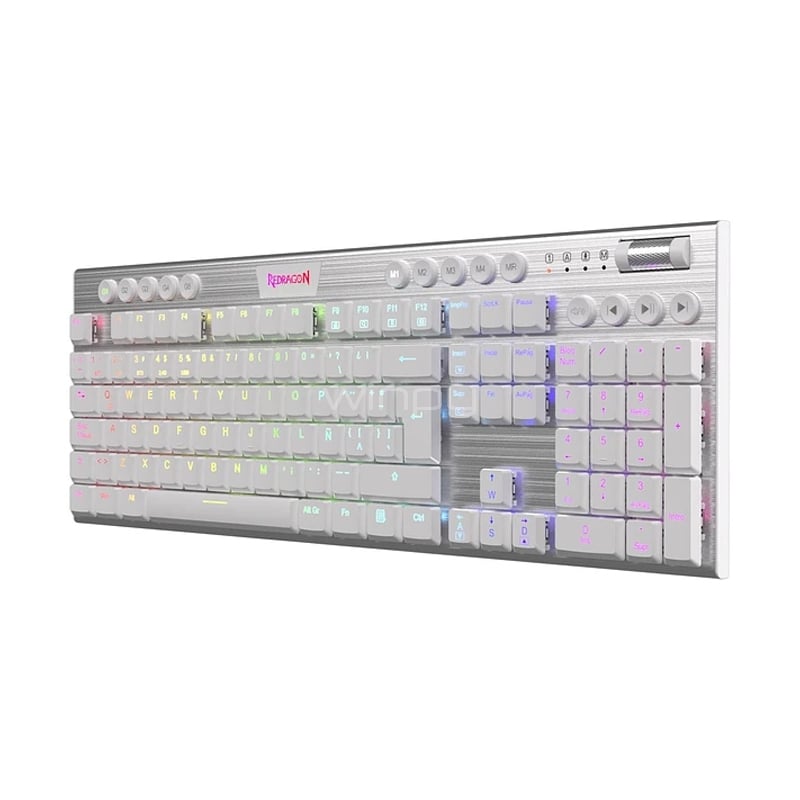 Teclado Mecánico Redragon Horus K618 RGB (Switch Red, Dongle USB/ Bluetooth, Español, Blanco)