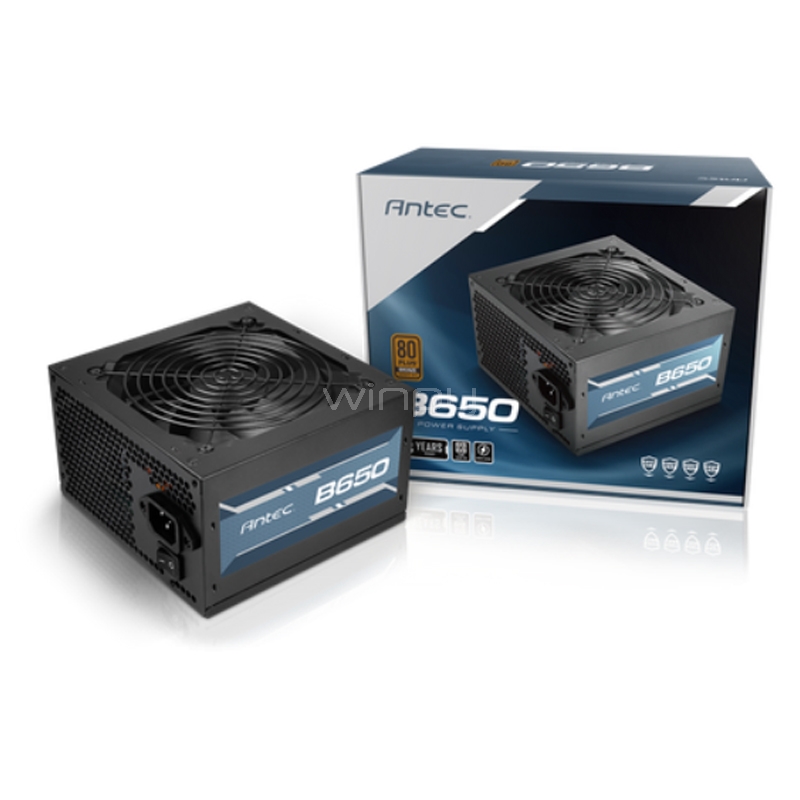 Fuente de Poder Antec Atom B650 de 650W (Certificada 80+ Bronce, ATX)