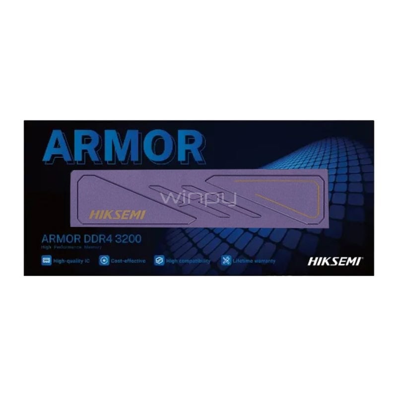 Memoria RAM Hiksemi ARMOR de 16GB (DDR4, 3200MHz, DIMM, Morado)