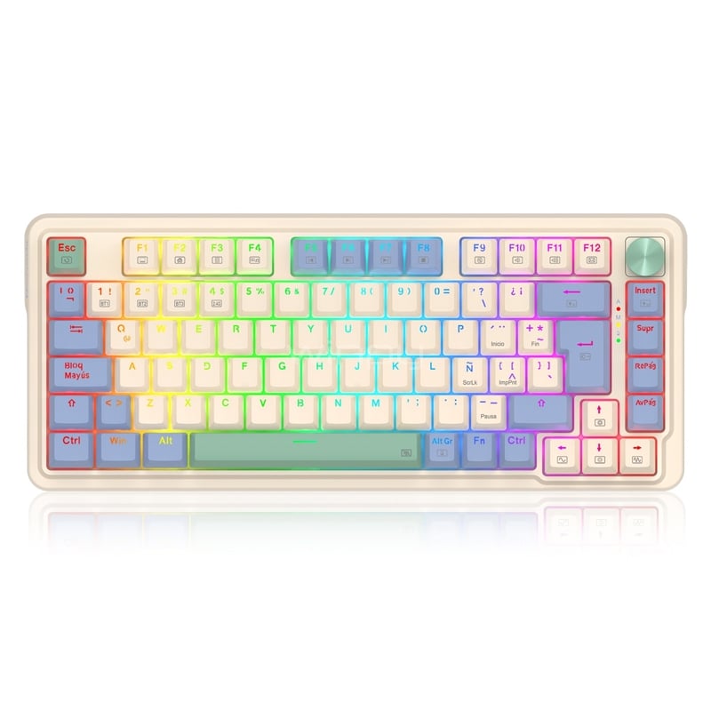 Teclado Mecánico Redragon Ucal K673 (Switch Red, Bluetooth/Dongle USB, 75%, Español, Ucal Pro)