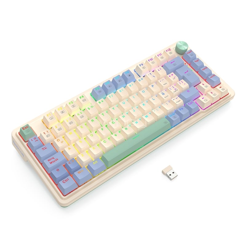 Teclado Mecánico Redragon Ucal K673 (Switch Red, Bluetooth/Dongle USB, 75%, Español, Ucal Pro)