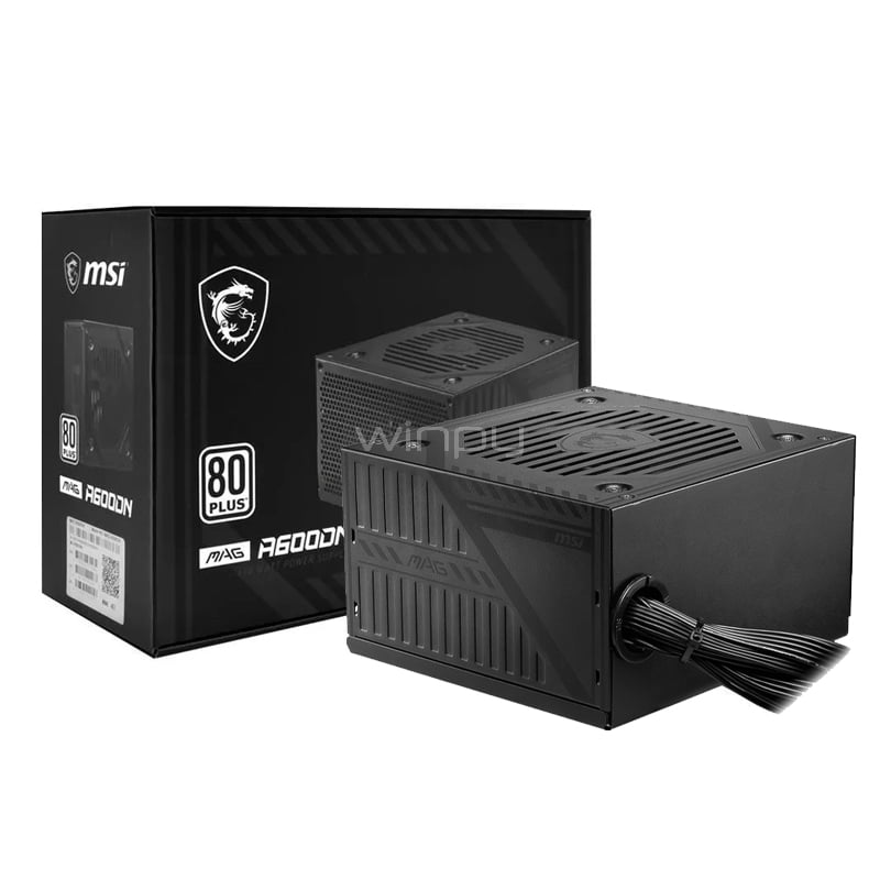 Fuente de Poder MSI MAG A600DN de 600W (Certificada 80+ White, ATX)