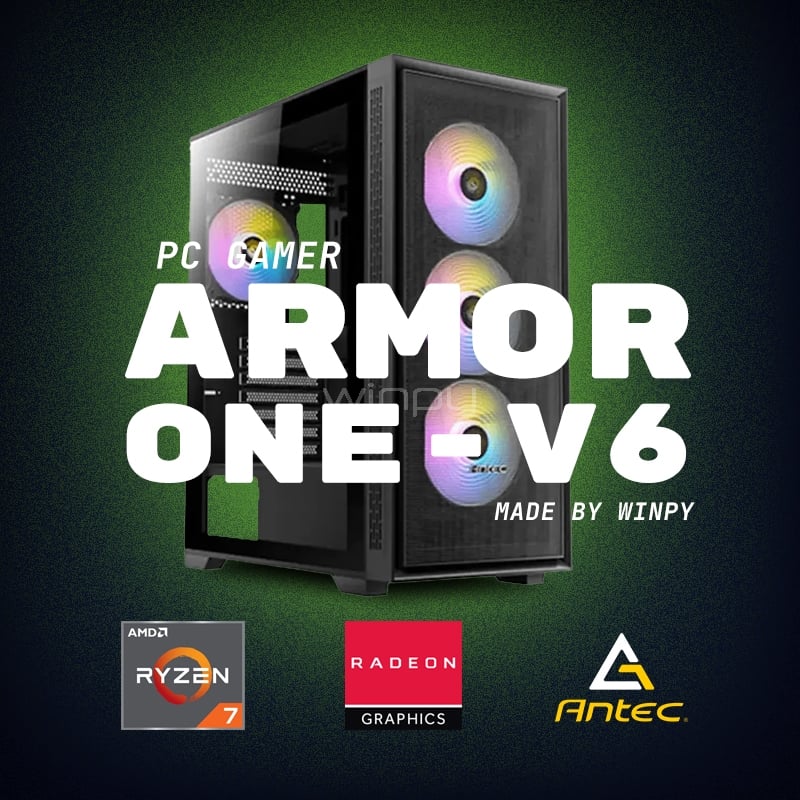 Computador Gamer Armor One v6 (Ryzen 7 5700G, 16GB DDR4, 1TB SSD, FreeDOS)