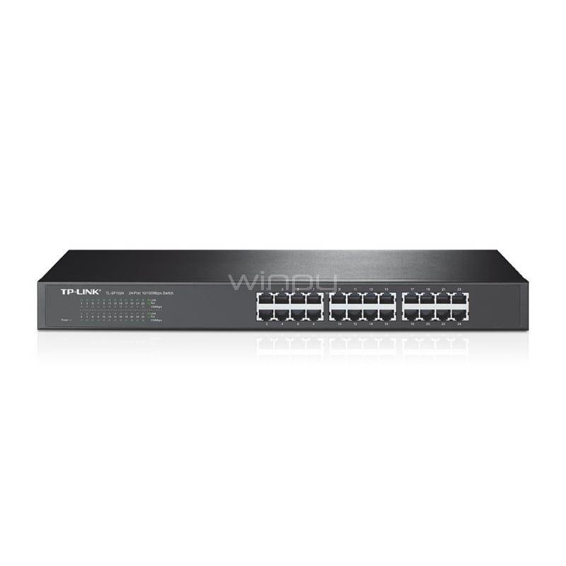 Switch TP-Link TL-SF1024 de 24 puertos a 10/100Mbps para montaje en rack
