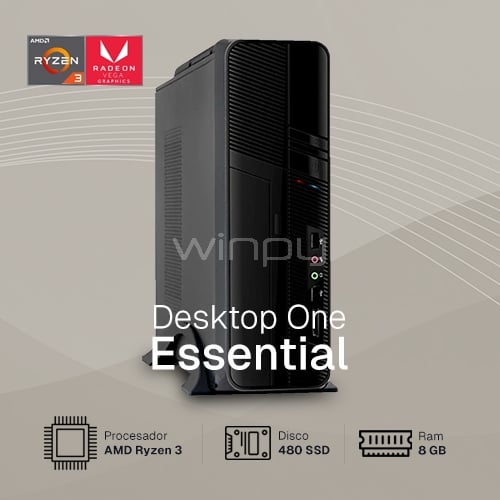 Computador Desk One Essential (Ryzen 3 3200G, 8GB RAM, 480GB SSD, FreeDOS)