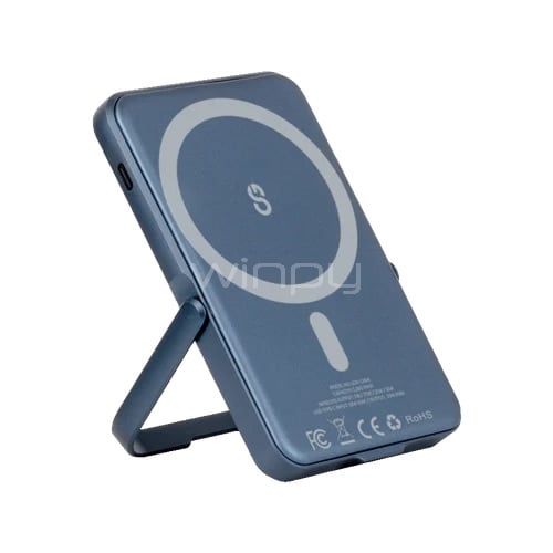 Batería Portátil LOGiiX Piston Power Stance 5000mAh (Qi 15W, USB-C, MagSafe, Azul)