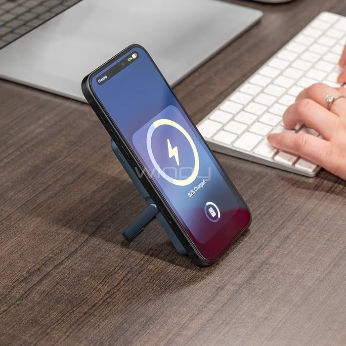 Batería Portátil LOGiiX Piston Power Stance 5000mAh (Qi 15W, USB-C, MagSafe, Azul)