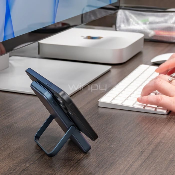 Batería Portátil LOGiiX Piston Power Stance 5000mAh (Qi 15W, USB-C, MagSafe, Azul)