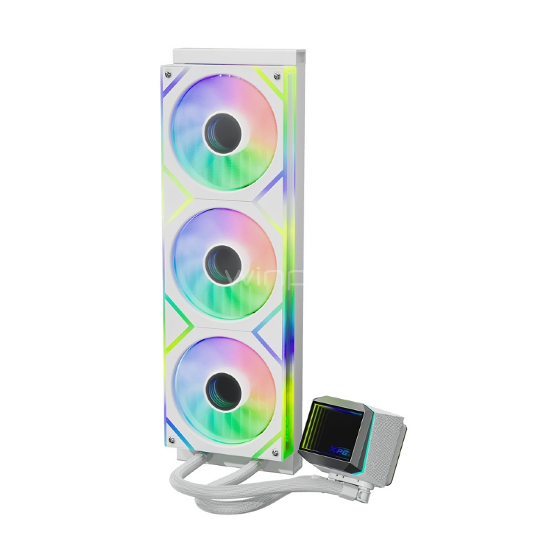 Refrigeración Líquida XPG Levante II 360 (LGA1851/AM5, 120mm x3, RGB, PWM, Blanco)