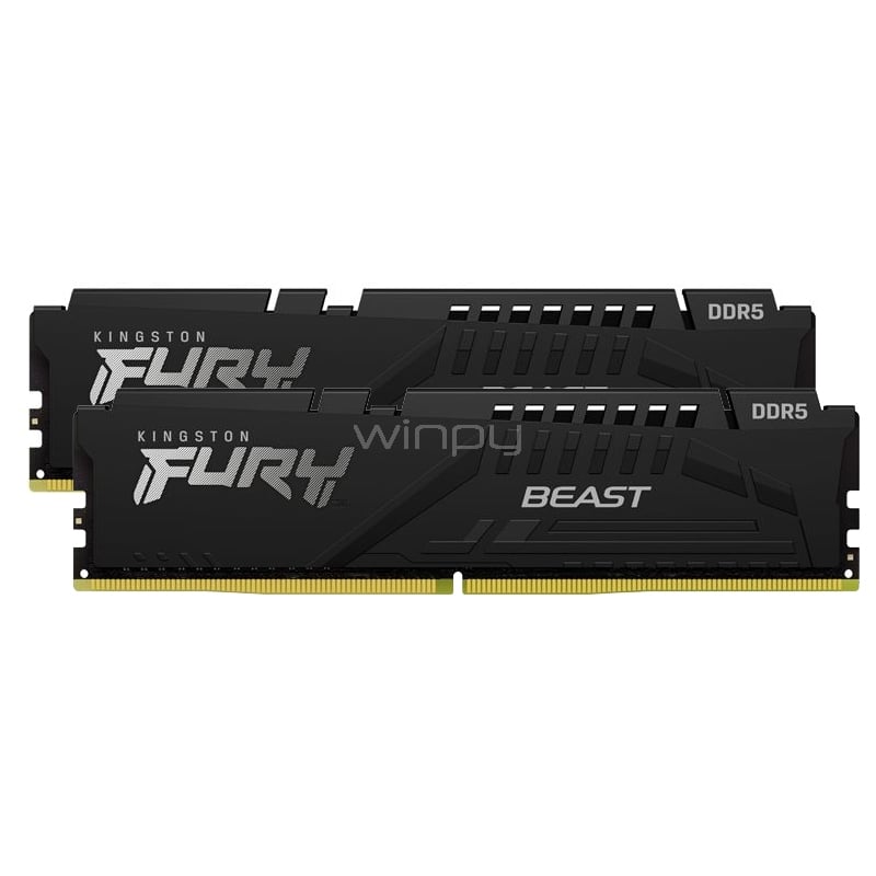Kit Memoria RAM Kingston FURY Beast de 64GB (2 x 32GB, DDR5, 6000MHz, CL30, EXPO, DIMM)