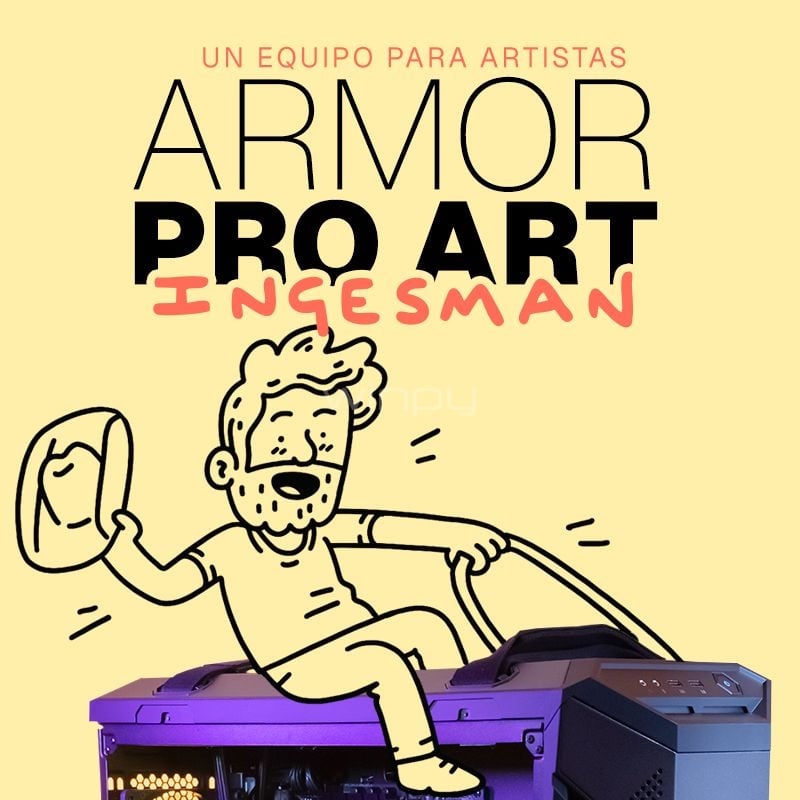 Computador Armor PRO ART by Ingesman (Ryzen 7 9800X3D, RTX 5070 TI, 64GB DDR5, 2TB NVMe + 2TB HDD)