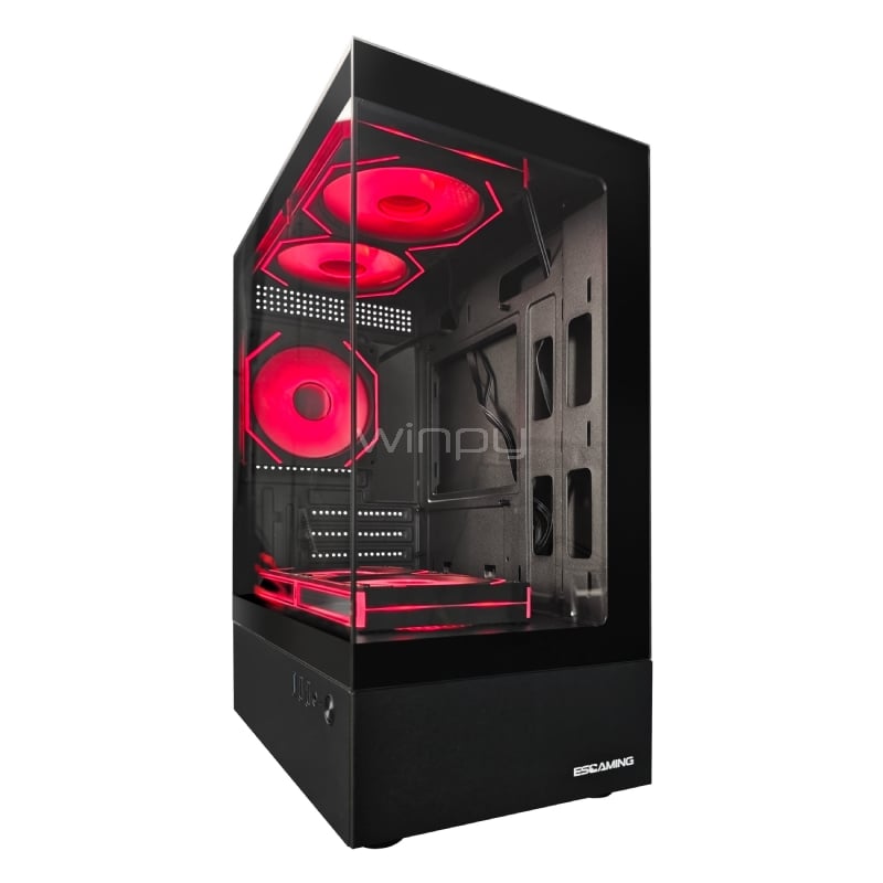 Gabinete EsGaming H60-BK (Micro-ATX, Vidrio Templado, 5 Ventiladores RGB)