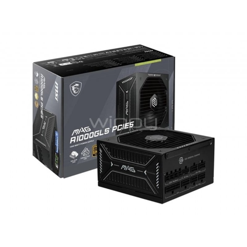 Fuente de Poder MSI MAG A1000GLS PCIE5 de 1000W (80 PLUS Gold, ATX 3.0)