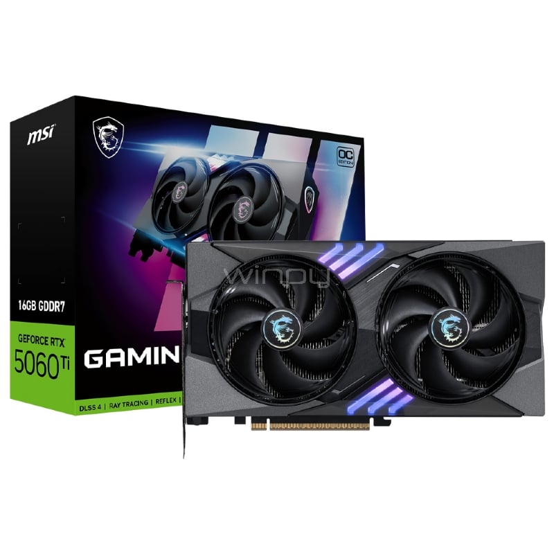 Tarjeta gráfica MSI GeForce RTX 5060 Ti GAMING OC de 16GB GDDR7