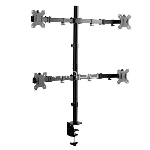 Soporte de Monitor Cuádruple Exelink EXSFM4 de 17” a 27” (hasta 8kg x Monitor, Negro)