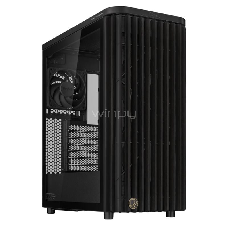 Gabinete ASUS ProArt PA401 Wood Edition (ATX, Vidrio Templado, 3 ventiladores, Negro) - OUTLET