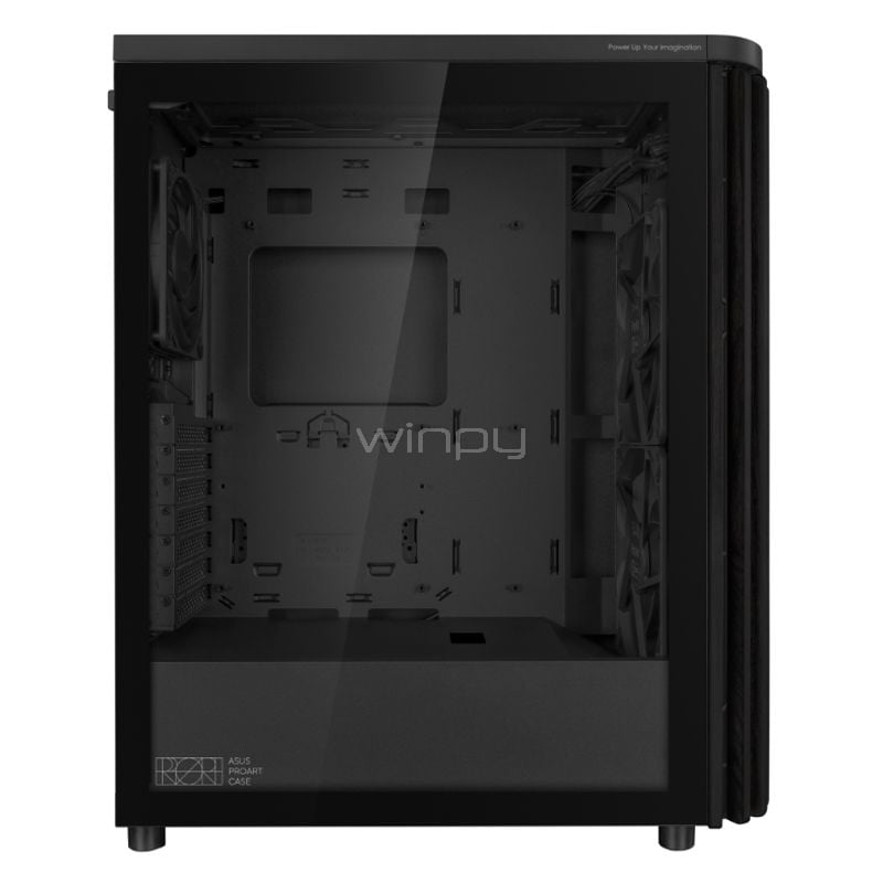 Gabinete ASUS ProArt PA401 Wood Edition (ATX, Vidrio Templado, 3 ventiladores, Negro) - OUTLET