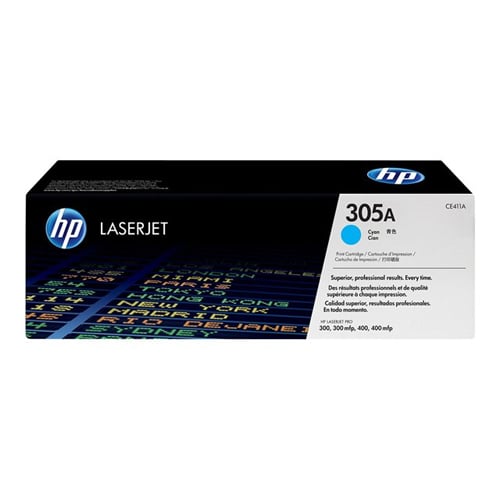 Cartucho de tóner HP 305A LaserJet, cian