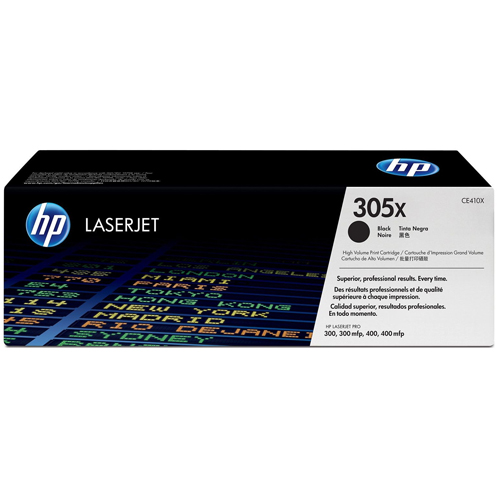 Cartucho de tóner HP 305X LaserJet, negro