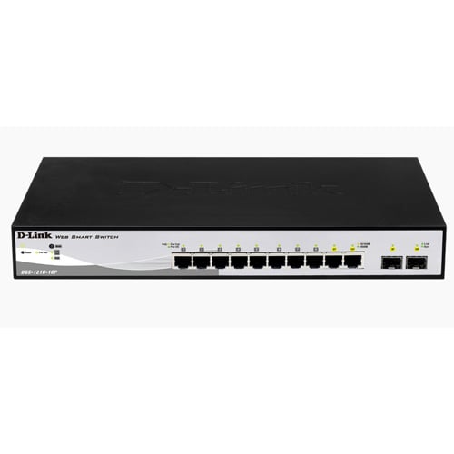 Switch D-Link DGS-1210-10P de 10 puertos (L2+, SFP, 20 Gbps, PoE, 65 W)