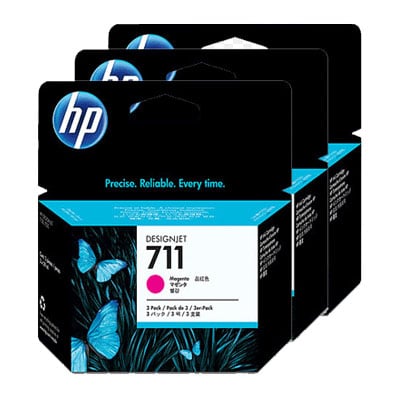 Pack 3 cartuchos de tinta HP 711 magenta