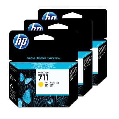 Pack 3 cartuchos de tinta HP 711 amarillo
