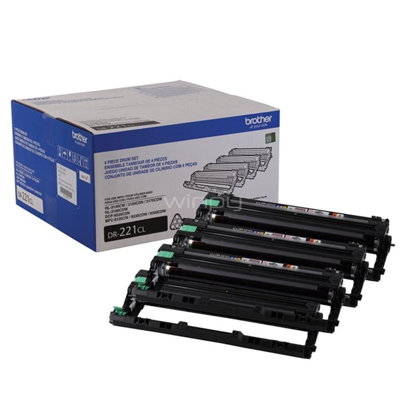 Pack de 4 Tambores de imagen Brother DR221CL (hasta 15.000 páginas por tambor)
