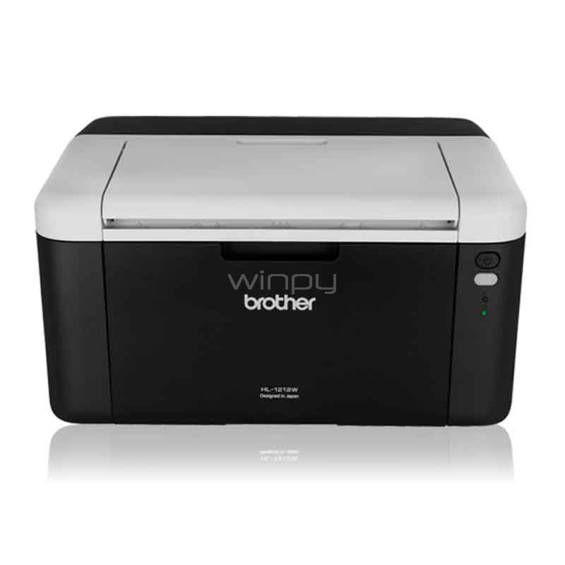 Impresora Brother HL-1212W Láser (B/N, 21 ppm, 600 dpi, Wi-Fi/USB)