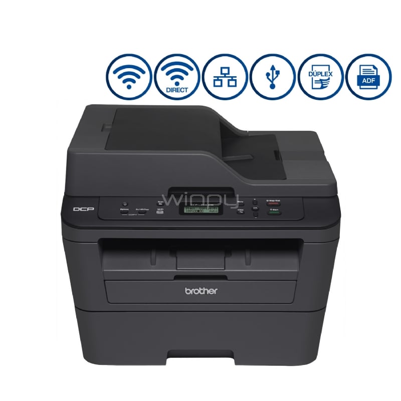 multifuncional brother dcp-l2540dw láser (dúplex, 600 ppp, wi-fi/ethernet/usb)