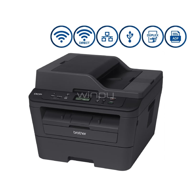 multifuncional brother dcp-l2540dw láser (dúplex, 600 ppp, wi-fi/ethernet/usb)