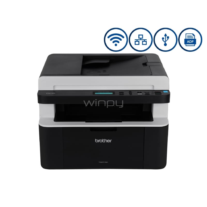 Multifuncional Brother DCP-1617NW Láser (B/N, 21ppm, 600dpi HQ1200, WiFi/USB/Ethernet)