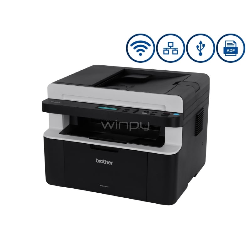 Multifuncional Brother DCP-1617NW Láser (B/N, 21ppm, 600dpi HQ1200, WiFi/USB/Ethernet)