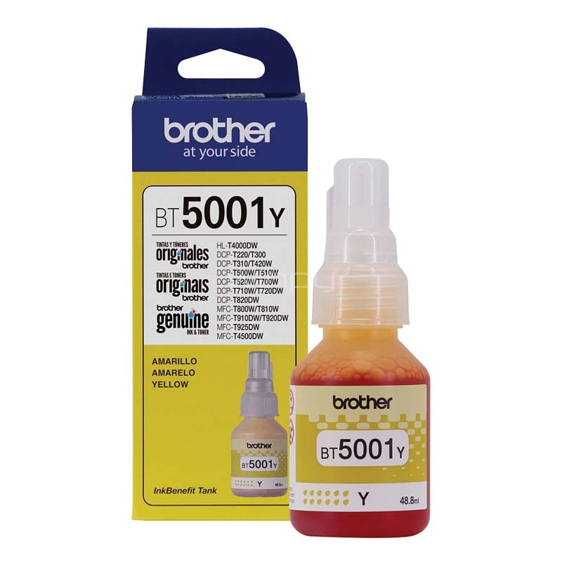botella de tinta brother bt5001y (amarillo, 5000 páginas)