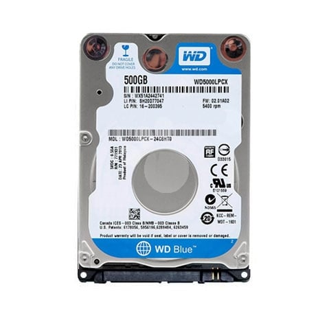 Disco Duro Western Digital Blue de 500GB (SATA, 5400rpm, Formato 2.5)