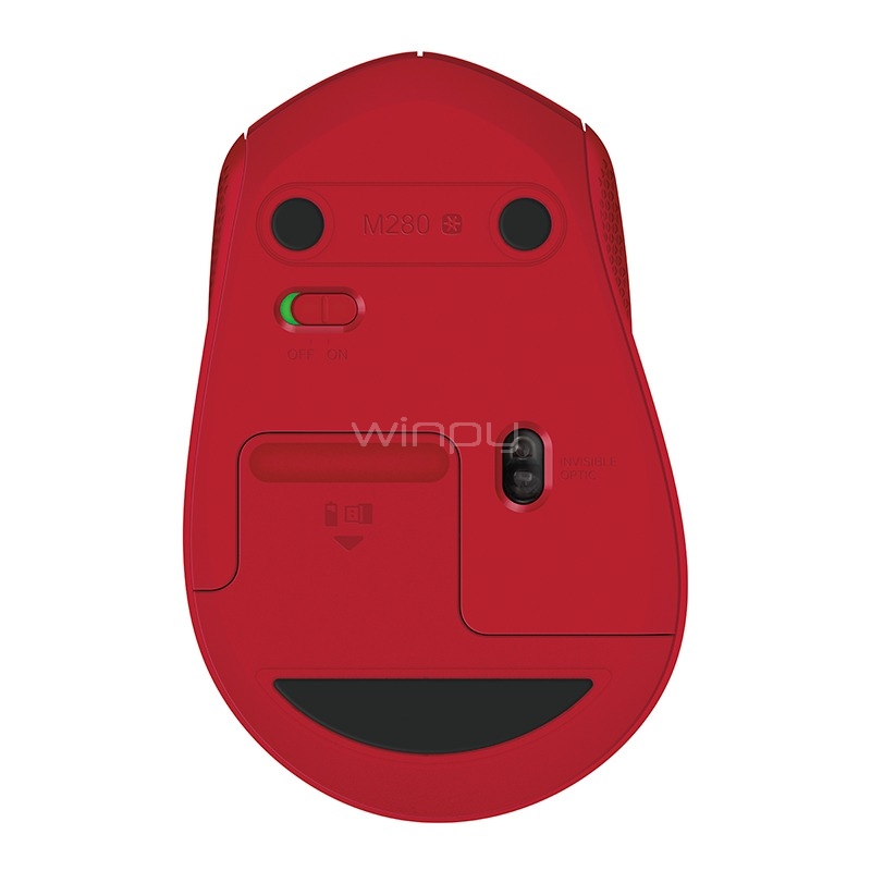 Mouse Logitech M280 Wireless (Dongle USB, Rojo)