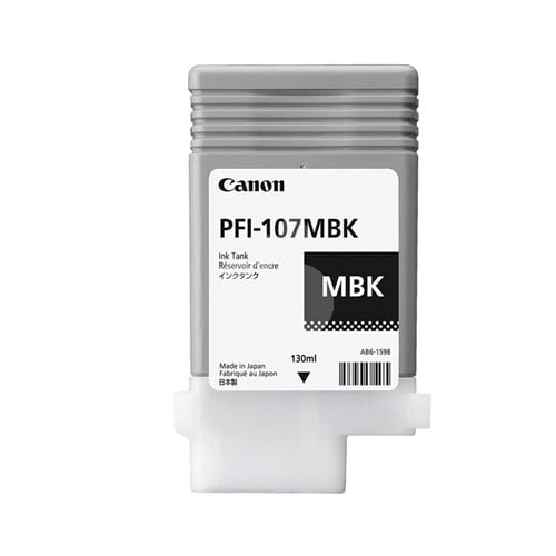 Cartucho de tinta Canon PFI-107MBK (Negro Mate, 130ml)