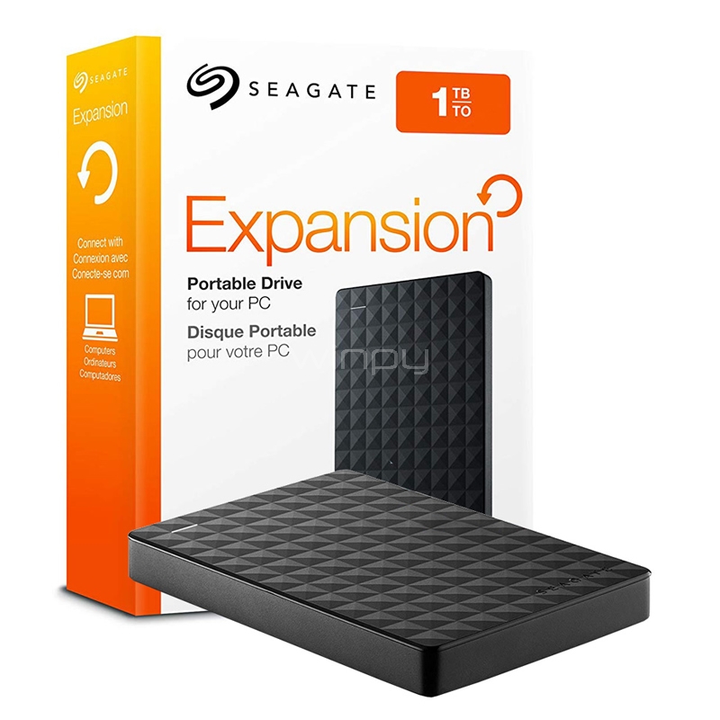 Disco portátil Seagate Expansión de 1TB (USB 3.0, Negro)