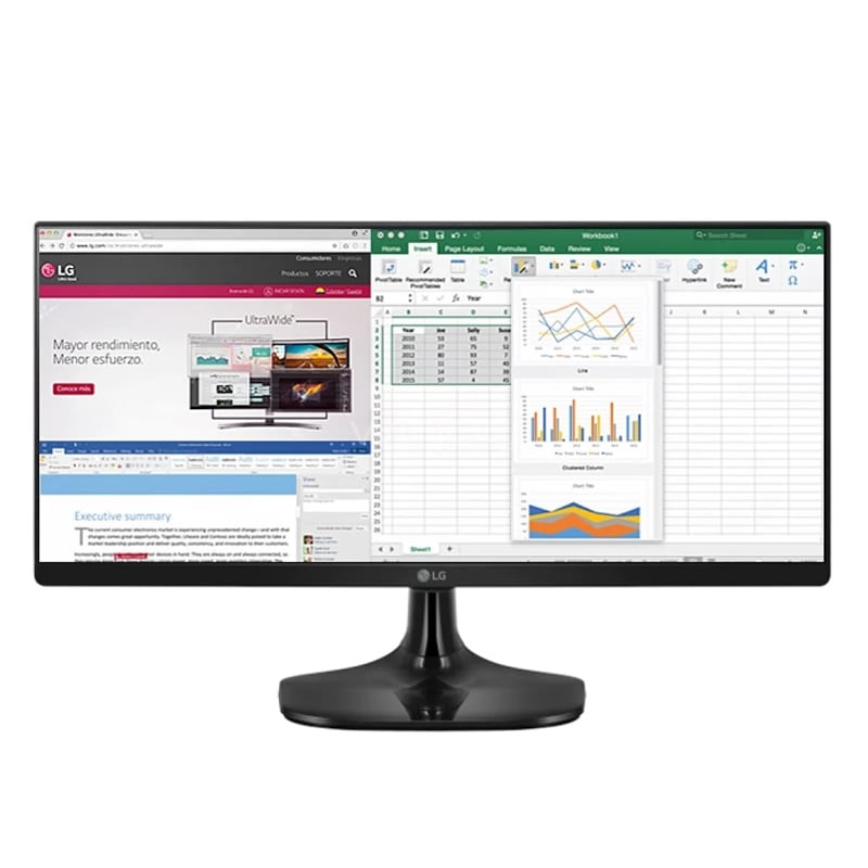 Monitor Gamer LG 25UM58 Ultrawide de 25“ (IPS, 21:9, 2560x1080pix, 75Hz, 5ms, HDMI, Vesa)