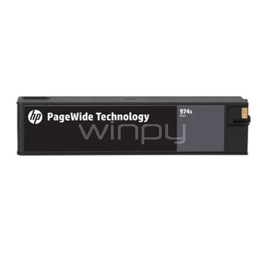 Cartucho original PageWide HP 974X alta capacidad negro