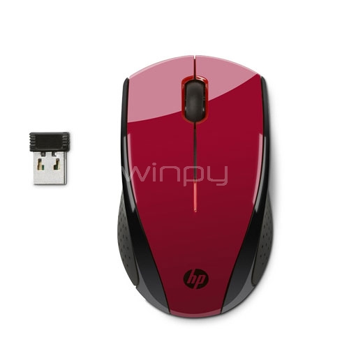 Mouse inalámbrico HP X3000 (1200dpi, USB 2.4 Ghz, Rojo)